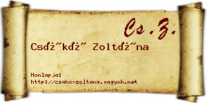 Csákó Zoltána névjegykártya